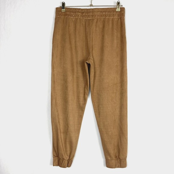 Jules & Leopold Jogger Womens Medium Camel Faux Suede High Rise Drawstring Pants - Picture 2 of 11